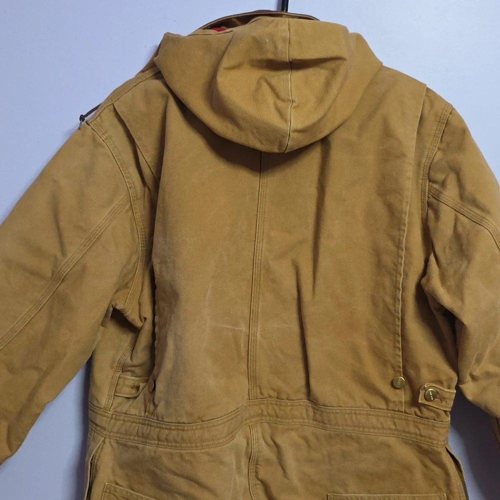 Carhartt Brown Coverall with Red Quilted Insulated Lining - Picture 6 of 9